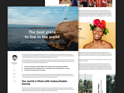Оnline travel journal clean concept grid layout media typography ui ux web webdesign