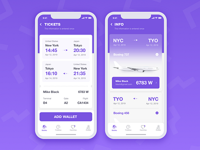 Flight app by Ekaterina on Dribbble