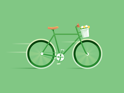 Bike Illustration for Google Maps basket bicycle bike wheels