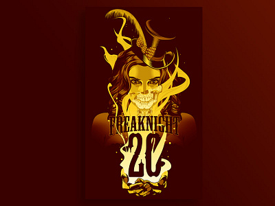 Freaknight 20th Anniversary shirt apparel edm festival illustration poster shirt skull vector