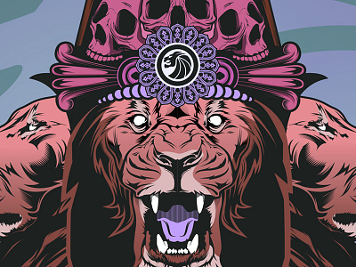 Summer of the Occult illustration detail apparel asian dubstep edm illustration illustrator lion mystical poster seven lions southeast asian