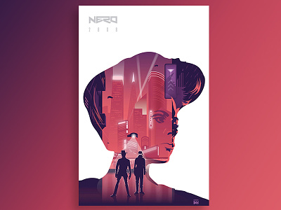 Nero Poster city dubstep edm festival future illustration music nero poster print retro vector