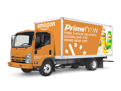 Prime Now Vehicle Branding amazon bag branding delivery graphic identity prime prime now print vehicle