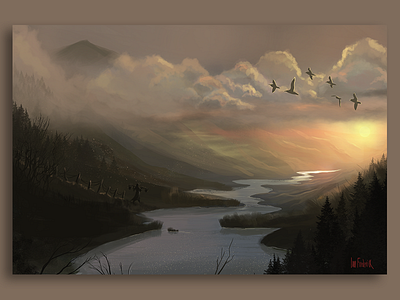 River Digital Painting digital painting fantasy illustration landscape painting