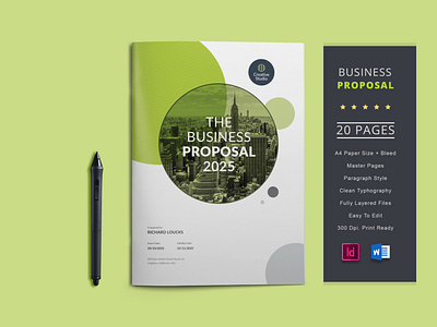 Professional Business Proposal Template branding brochure template business proposal word graphic design indesign template logo project proposal web design proposal template