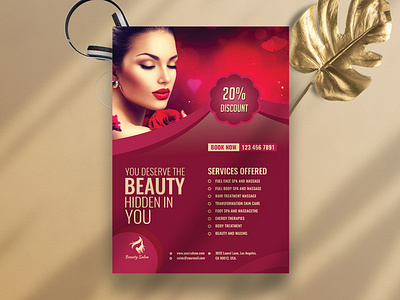 Beauty Salon and Spa Flyer Template beauty care salon flyer beauty salon beauty salon flyer vectors graphic design hair salon and beauty care flyer salon flyer template spa flyer template