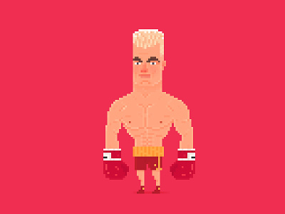 Pixel Ivan Drago 80s 8bit boxing character drago game illustration movie pixel art red rocky russian