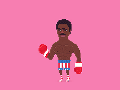 Pixel Apollo Creed 8bit apollo boxing character creed illustration movie pink pixel art rocky usa