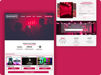 SHIMMY NightClub in Los Angeles coursera design figma google ux landing page los angeles night nightclub one page single page ui ux web website website design