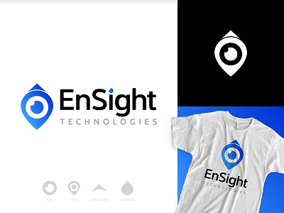 Ensight Technologies creative location pin logodesign technology logo