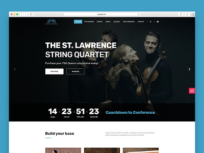 Dallas Chamber Music event music uidesign website