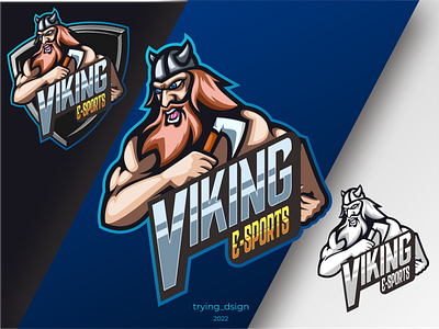 Viking Esports beard brand branding design graphic design illustration logo vector