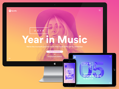 Spotify – Year in Music gradient interactive landing page music spotify stinkdigital website year in music