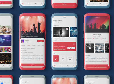 Event Ticket App (screens) app app design application branding design event figma graphic design icon illustration illustrator logo tickets ui