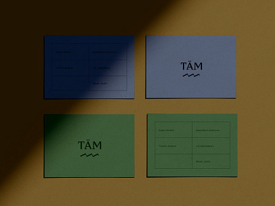TÄM Business Cards branding business card logo typography