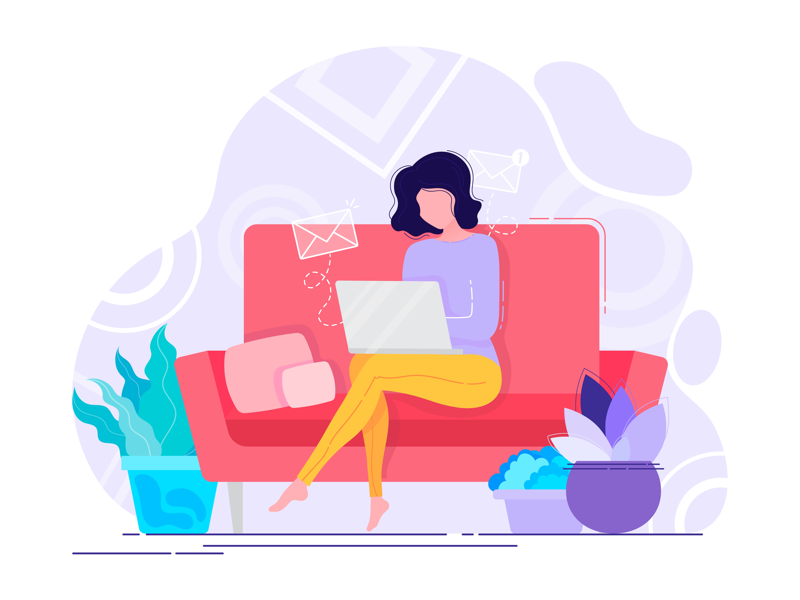 Work at home audience beauty design flat illustration job person vector woman