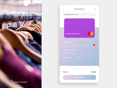 Daily UI #002 - Credit Card Checkout adobe adobexd checkout dailyui design graphic design ui