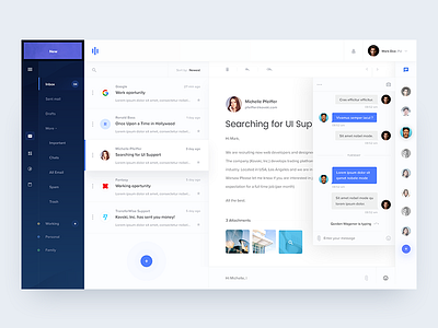 Mail client app by Michał Rzankowski on Dribbble