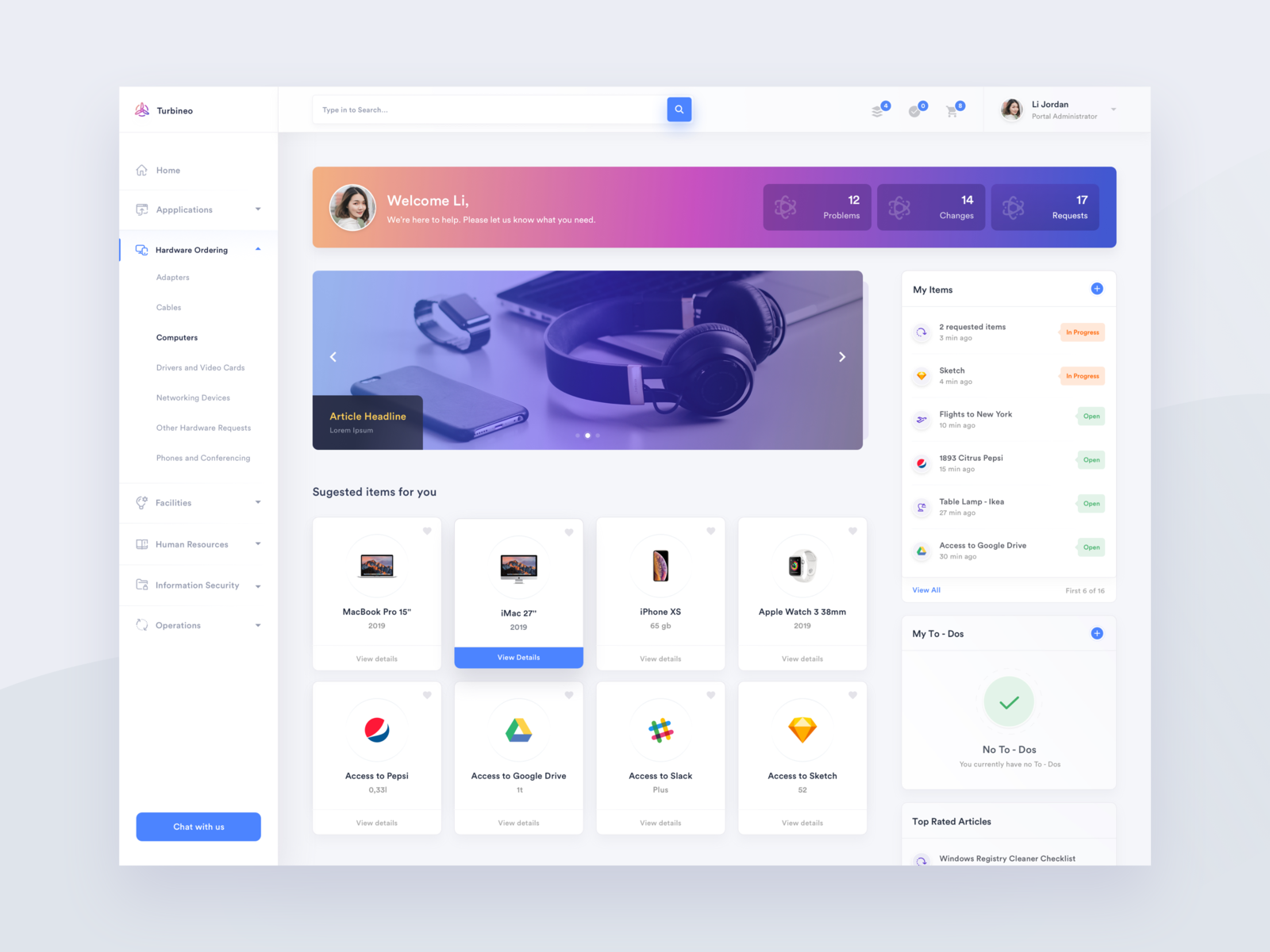 Employee Service Portal by Michał Rzankowski on Dribbble