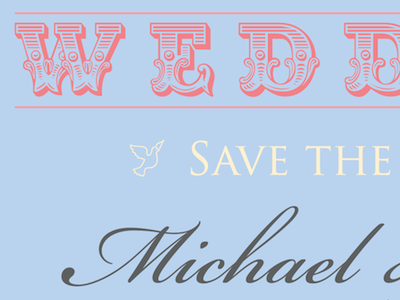Save The Date card invitation postcard type typographic wedding
