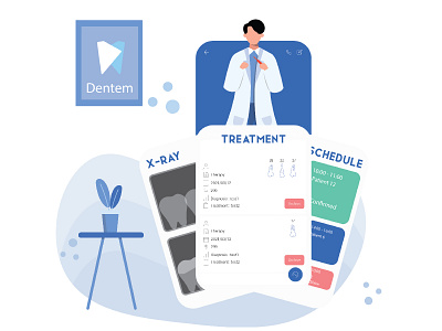 Dentem - Cloud Dental Platform - Ad app branding design icon illustration logo ui ux vector