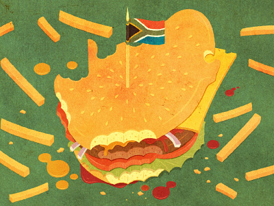 South Africa loves burgers burger kronk south africa vector