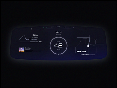 Vehicle Dashboard Concept car car app car ui charge dashboard dashboard ui drive in vehicle music music player navigation speedometer time vehicle weather
