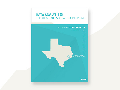 Data Analysis for Houston Metro Area - Cover blue clean cover emsi geometric illustration map minimal report tan
