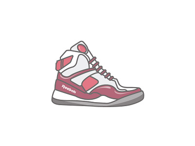 Reebok Pump Classic basketball icon illustration line shape shoe sneaker vector