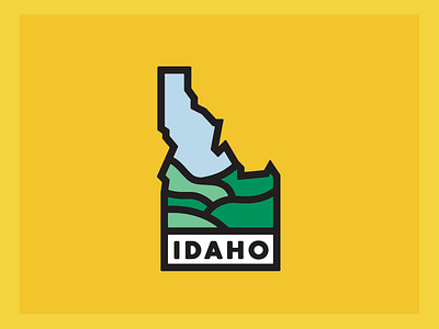 Idaho hills icon app idaho idaho icon idaho logo landscape logo patch state sticker sticker design vector yellow