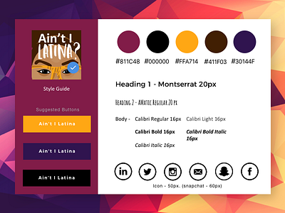 Ain't I Latina? Style Guide brand color theory iconography typography ui