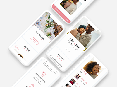 Wedding Announcement Website On Mobile adobe adobe xd madewithadobexd minimalism mobile modern ui design uidesign wedding