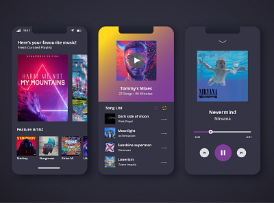 Music Player - iPhone UI design graphic design illustration ui
