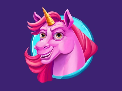 Slot Game Symbol "Unicorn" 2d billionaire blockchain cartoonish casino casinoslots character crypto cryptocurrency game gamedev graphic design icon illustration punchybunchy slot slot game slot machine symbol unicorn