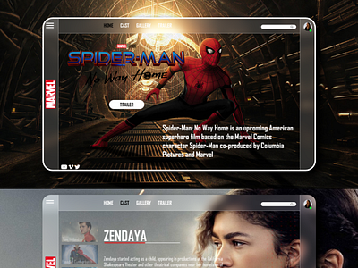 Spiderman No Way Home Web Design adobexd design marvel spiderman ui ux webdesign