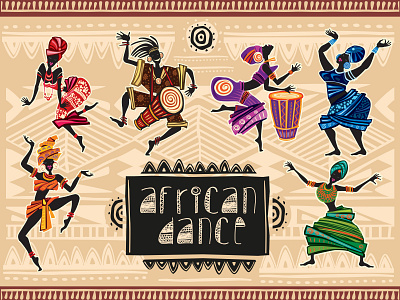 Dancing people in traditional ethnic style figure graphic design illustration vector