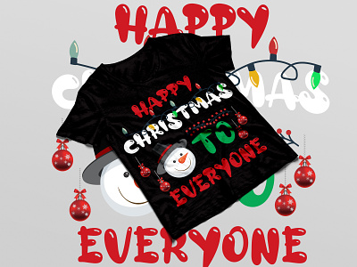 Happy christmas to everyone t shirt design branding christmas graphic design illustration logo tshirt design