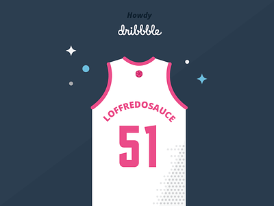Howdy dribbble! drafted first shot flat howdy illustration jersey