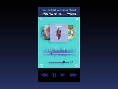 Media Player for DailyUI 009. 009 adobe app ardenhanna dailyui illustrator interactiondesign interface ios mediaplayer widget