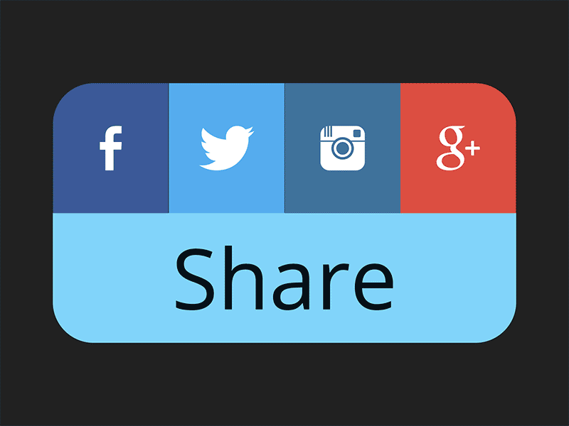 Social Share Click Animation for DailyUI 010. 010 ardenhanna click dailyui forhire interaction mograph responsive webdesign