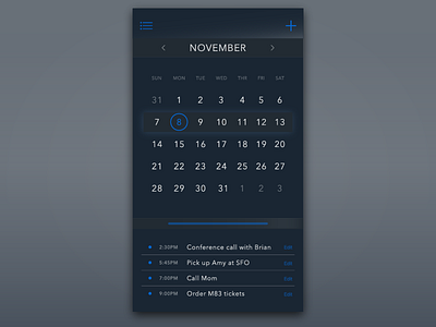 iOS Calendar Rebound for DailyUI 038. 038 app ardenhanna bayarea calendar dailyui freelance ios rebound sf todo