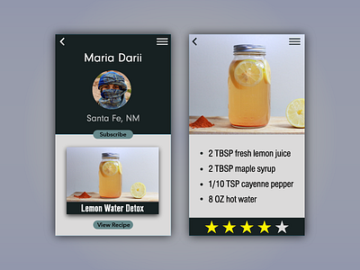 iOS Recipe Sharing App for DailyUI 040.