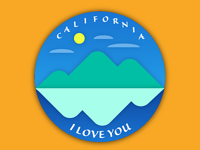 California (I love you) Badge for DailyUI 084. arden hanna badge bay area california dailyui flat design for hire freelance l love you