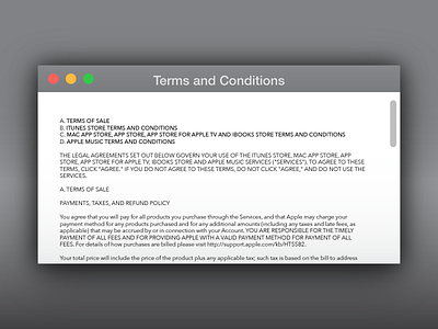 Terms of Service for DailyUI 089. 089 arden hanna bay area dailyui fine print for hire freelance interface terms of service ui webdesign