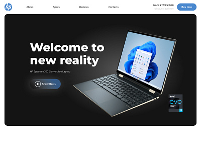 Hero for Notebook HP Spectre x360 figma hero notebook ui ux web design