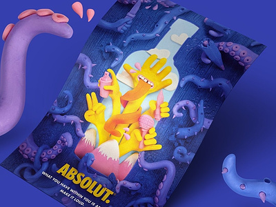 Absolut Competition absolut character graphic handcraft illustration plasticine poster sculpture sketch
