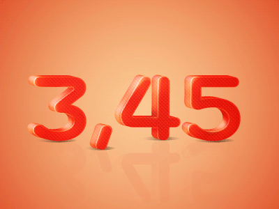 3D Numbers Effect 3 3d 45 edp filipe filipesj ilustrator numbers orange photoshop red wacom