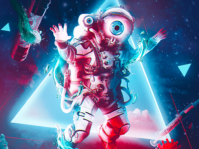 Side Effects 3d digital art graphic design illustration nft space spaceman