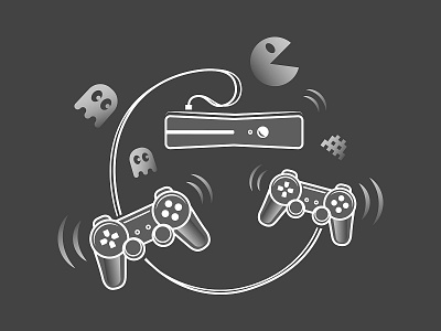 Gaming Freakness command console edp game gamer gaming icon ilustration pacman play red vector