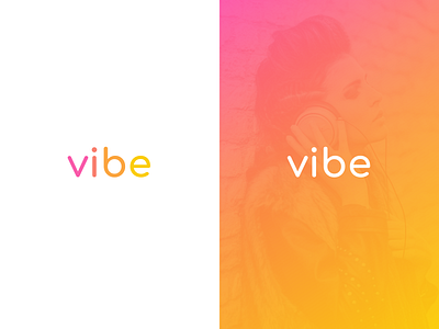Vibe Wordmark app branding gradient ios logo music rainbow social vibe warm wordmark